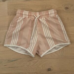 Minnow boys tan and white striped boardies swim shorts